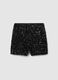 Black regular fit shorts with sequins_4