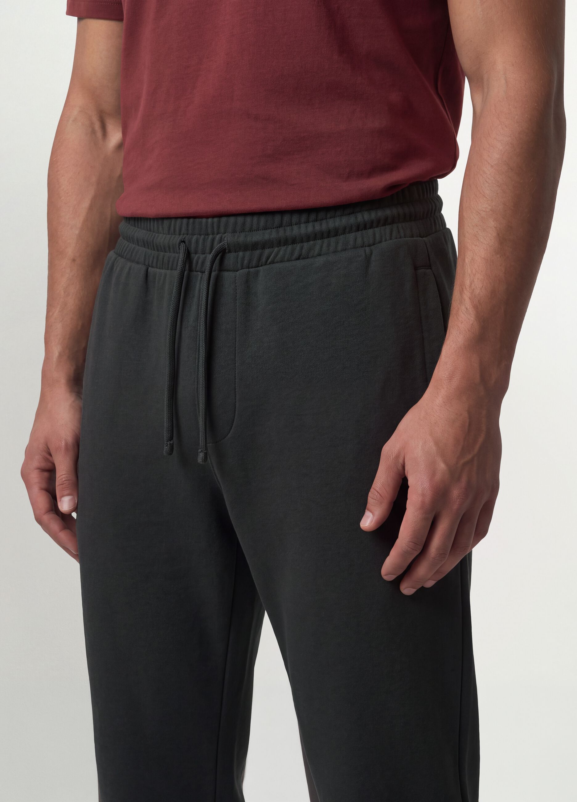 Dark grey regular-fit cotton-blend joggers