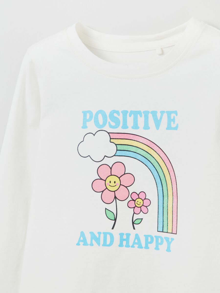 Long-sleeved T-shirt with flower print_1