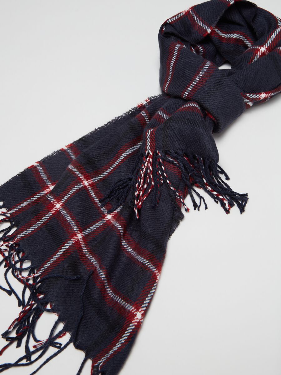Tartan scarf with fringe_1