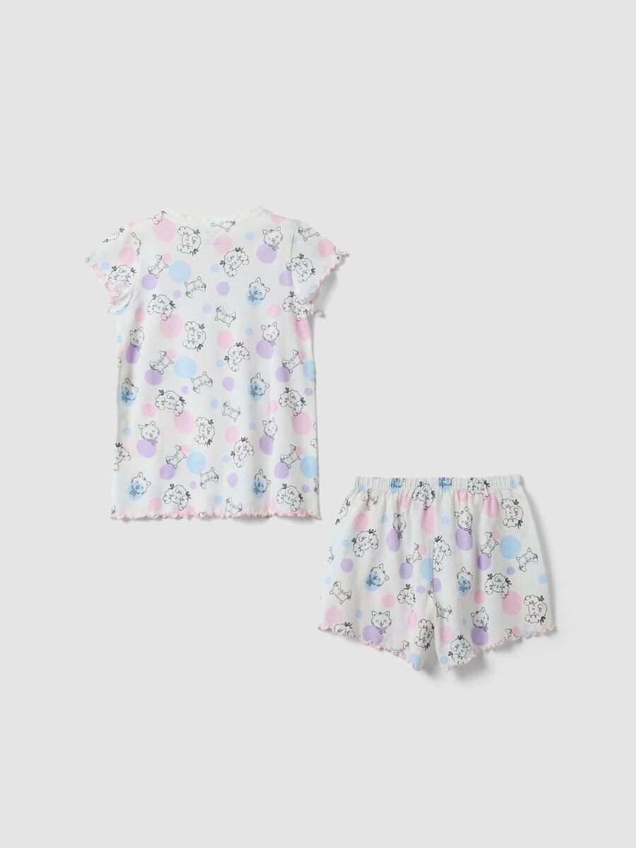 White organic cotton girls&rsquo; pyjamas with all-over print_1