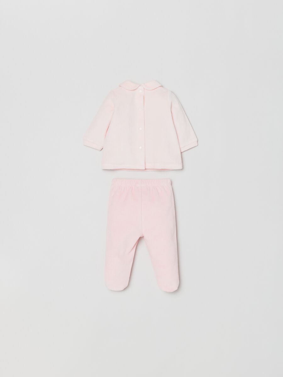 Embroidered T-shirt and baby leggings set_1