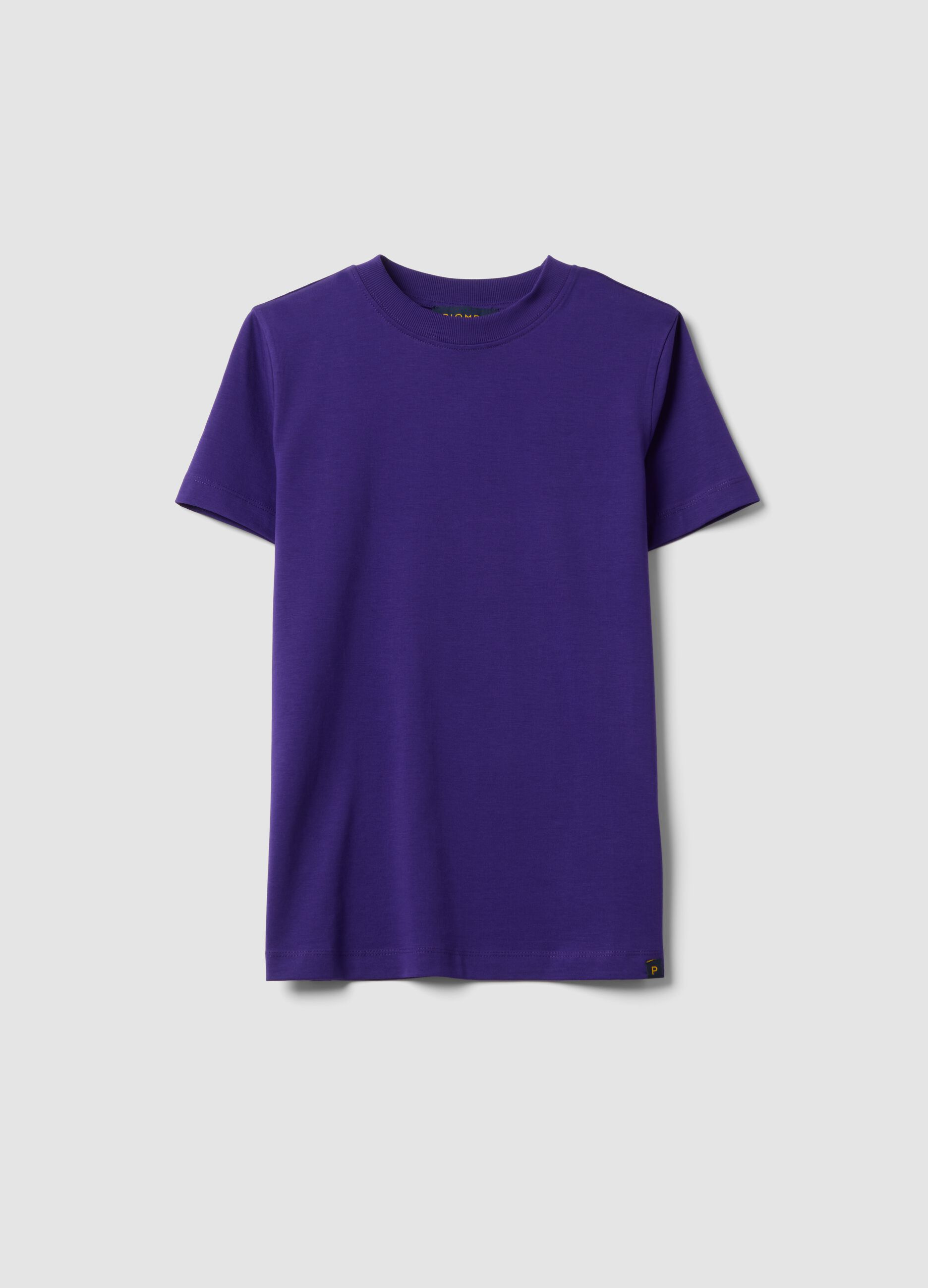 Purple crew-neck Supima cotton T-shirt, regular fit