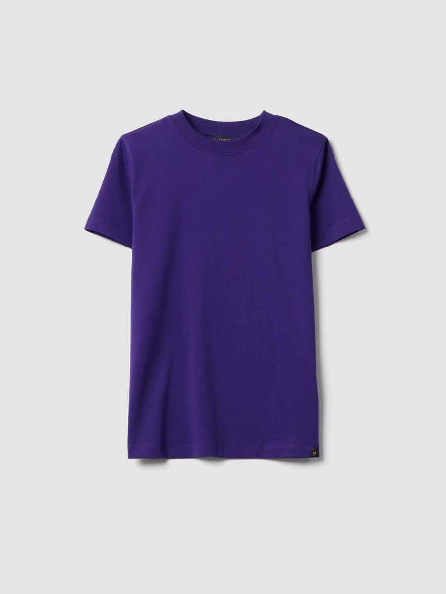 Purple crew-neck Supima cotton T-shirt, regular fit_0