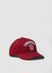 Red pure cotton baseball cap with Negroni embroidery_0