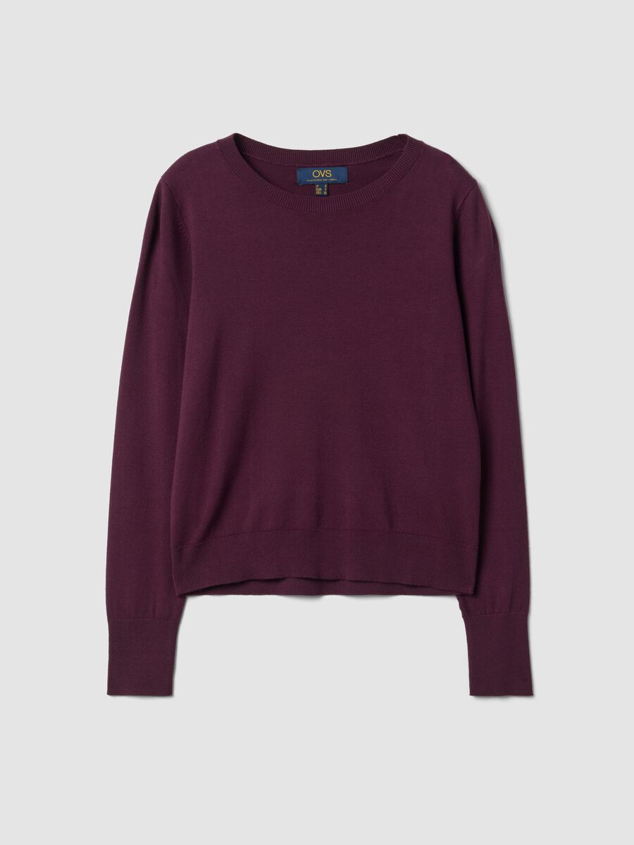 Maglia viola in misto viscosa a girocollo_4