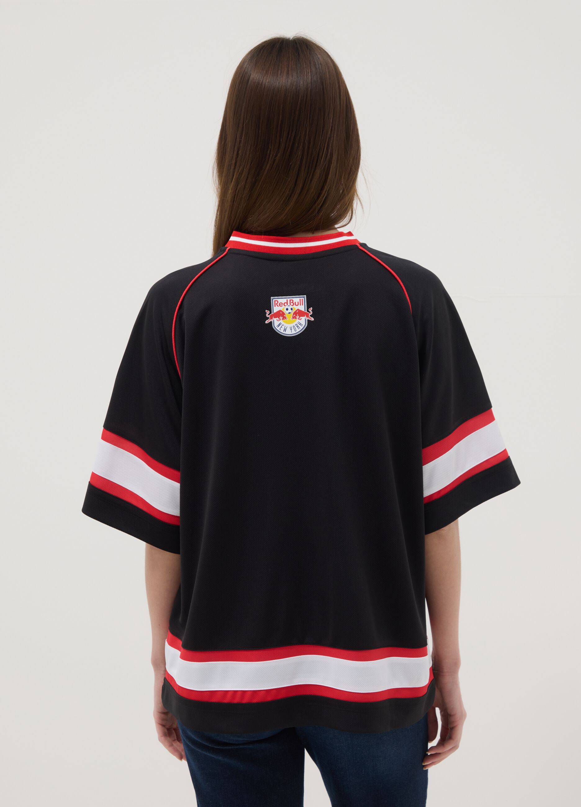 T-shirt multicolor de algod&atilde;o puro com ajuste oversize Red Bulls