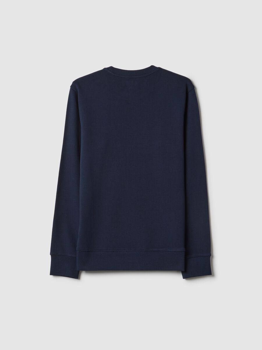 Boys' regular fit blue crew neck sweatshirt in pure cotton with print_4
