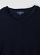 Maglia blu in misto viscosa con scollo a V regular fit_1
