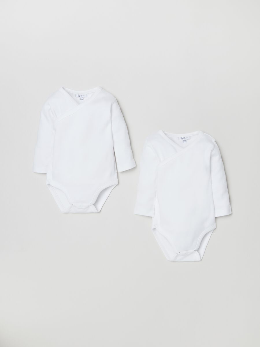 Two-pack long-sleeved bodysuits in cotton_0