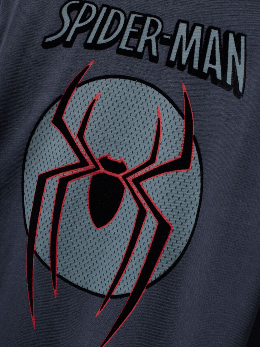 Grey long-sleeve pure cotton Spider-Man print T-shirt for boys_3
