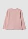 Pink organic cotton T-shirt with puppy print for girls_1