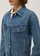 Blue regular fit pure cotton denim jacket_4