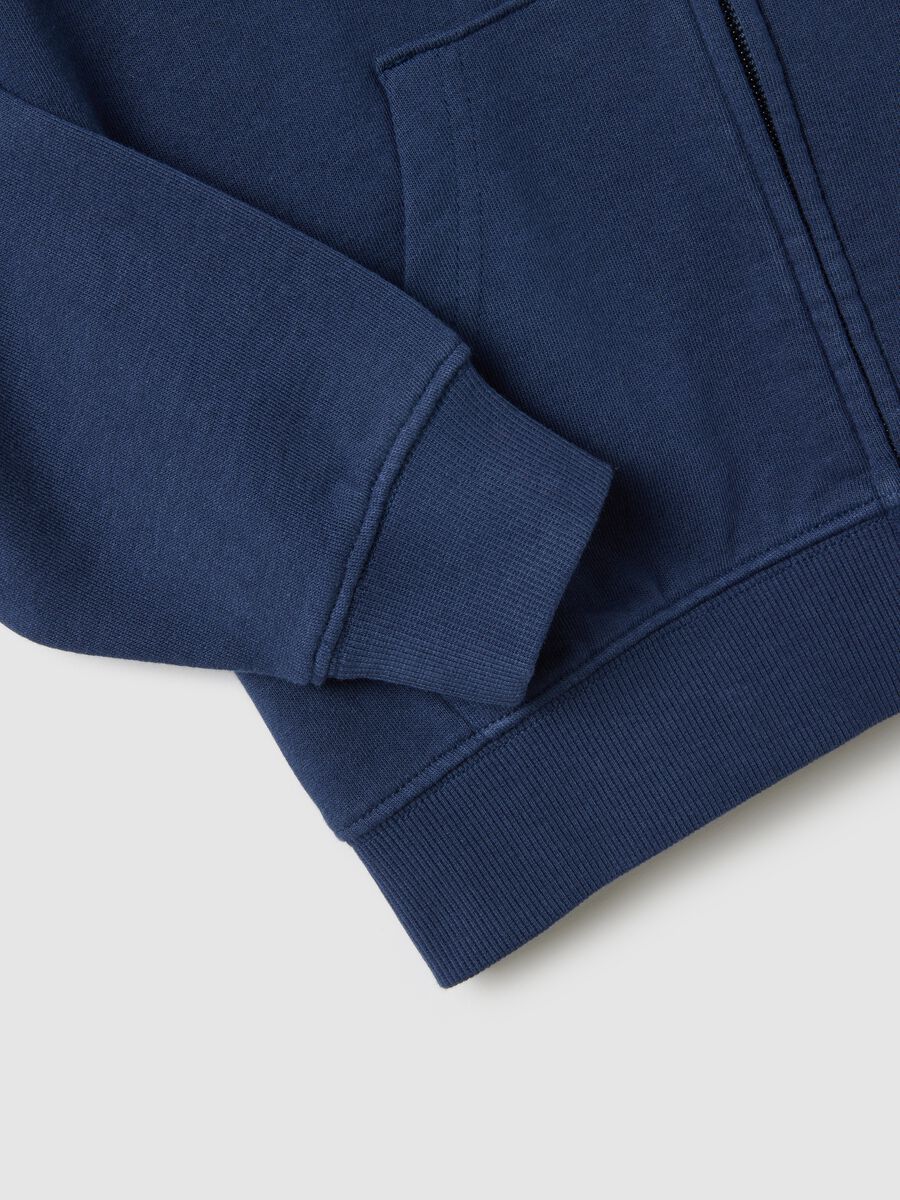 Children's Blue Hoodie with Full Zip in Pure Cotton Regular Fit_3