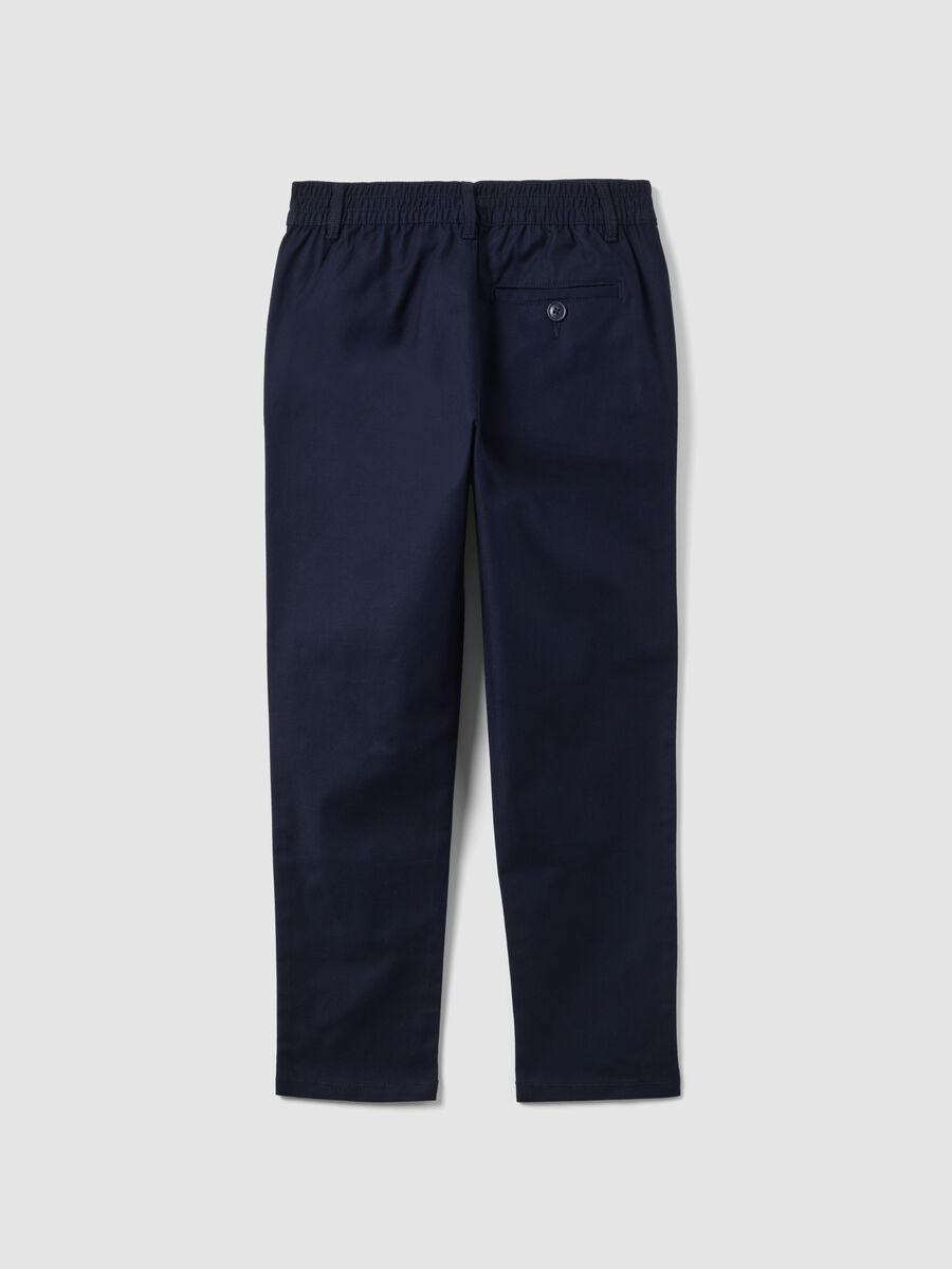 Boys' Stretch Cotton Blue Chino Trousers Regular Fit_1
