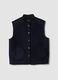 Blaues Gilet aus Woll-Viskose-Mix mit aufgesetzten Taschen_0