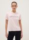 Pink pure cotton regular fit T-shirt with embroidered slogan_0