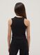 Black organic cotton tank top with asymmetric shoulder_1