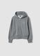 Felpa grigia in puro cotone organico con cappuccio e stampa stella regular fit_0