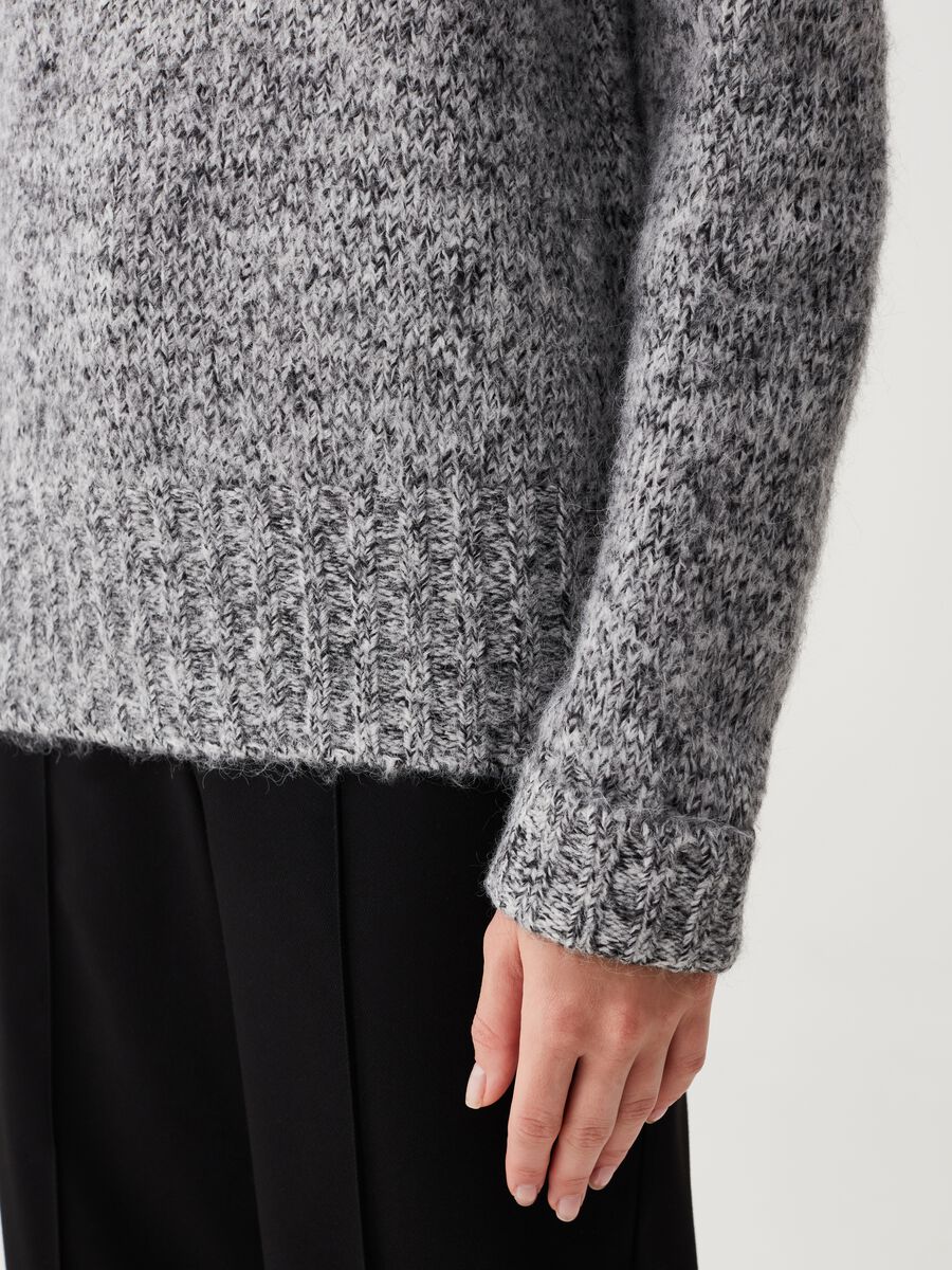 Mélange pullover with high neck_3