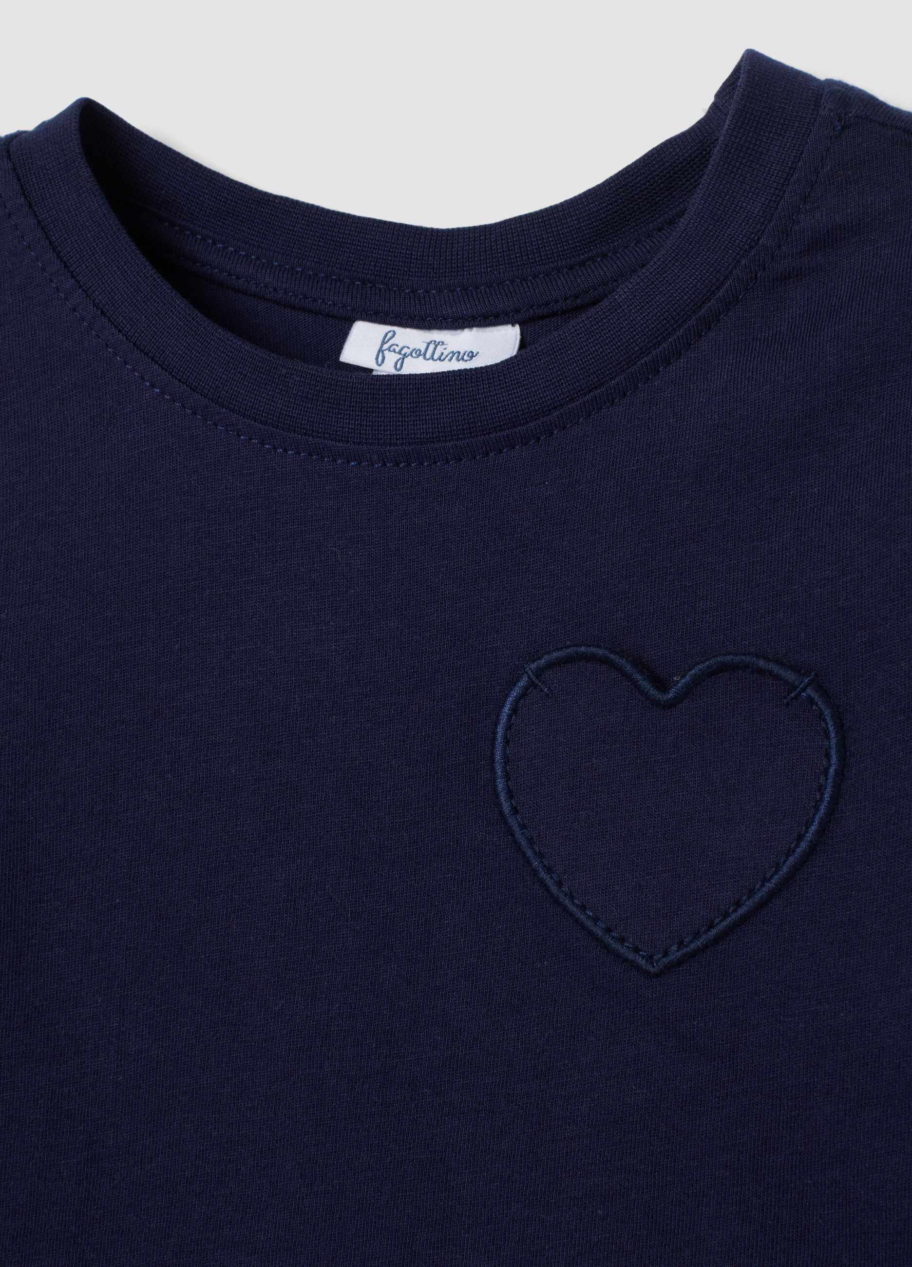 Pack de 2 t-shirts azul-marinho e branco creme em algod&atilde;o puro com estampado