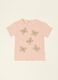 Rosa Kurzarm-T-Shirt f&uuml;r Baby-M&auml;dchen aus Baumwollmischung mit Applikationen_0