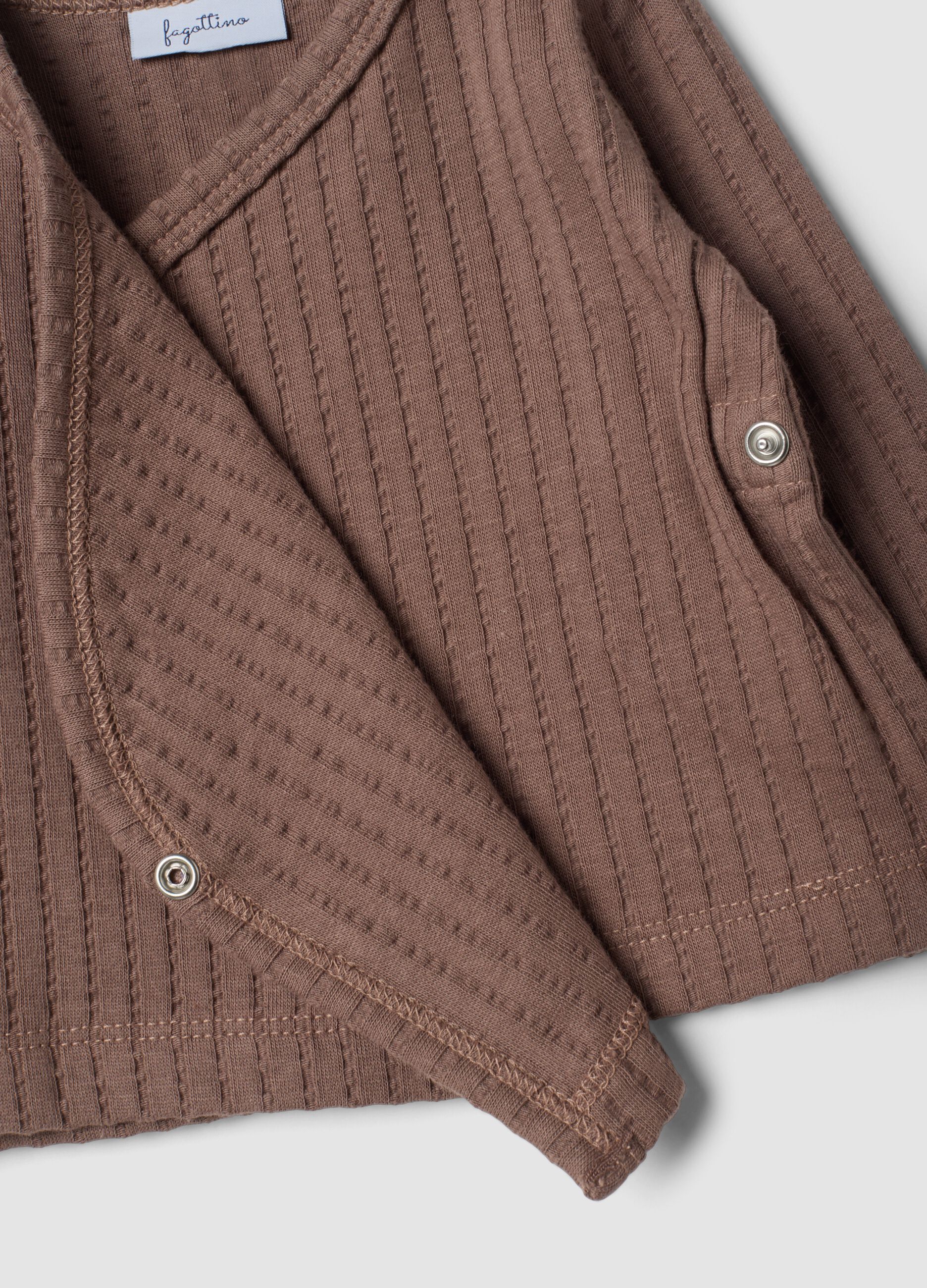 Brown ribbed set in pure organic cotton
