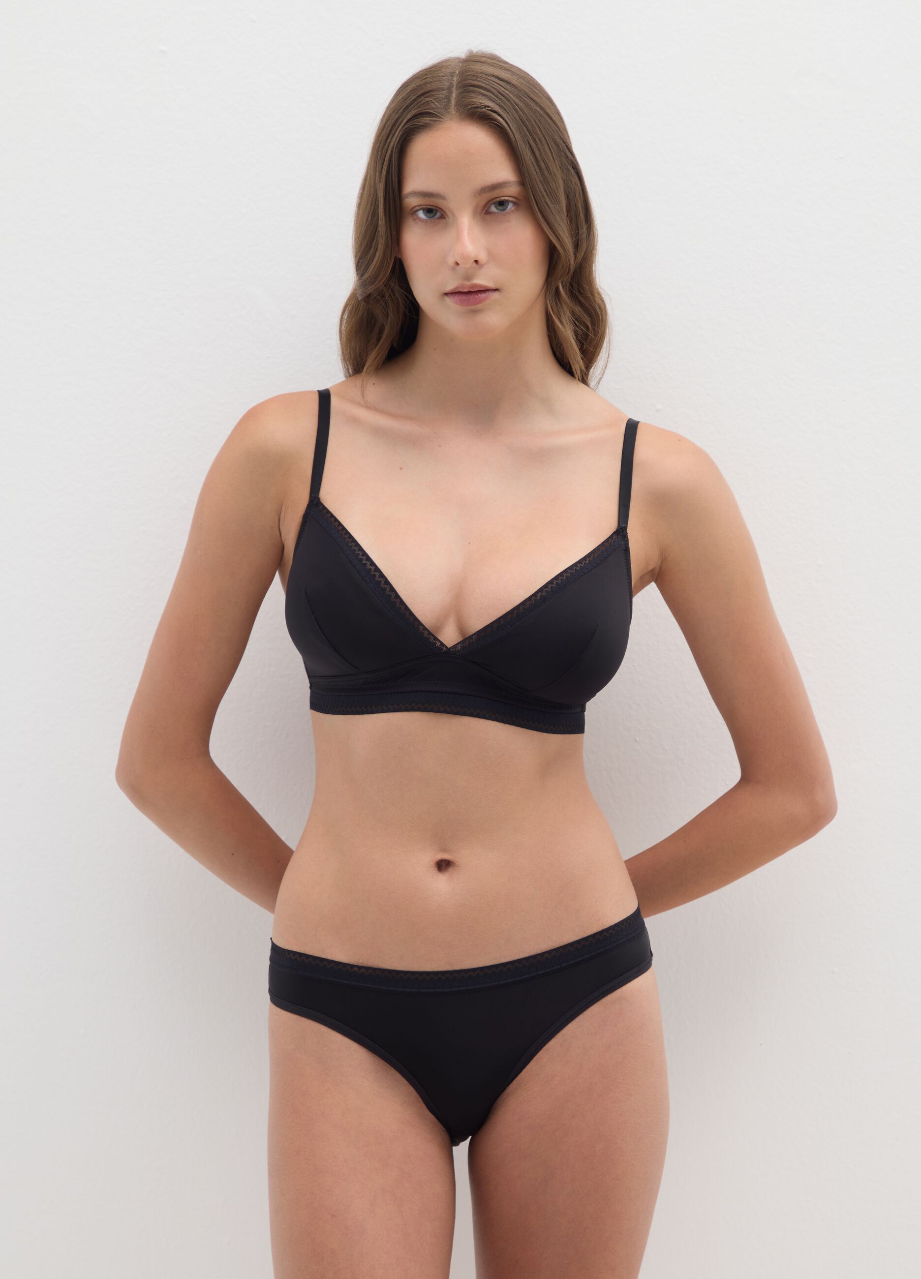 Black Stretch Microfibre Briefs