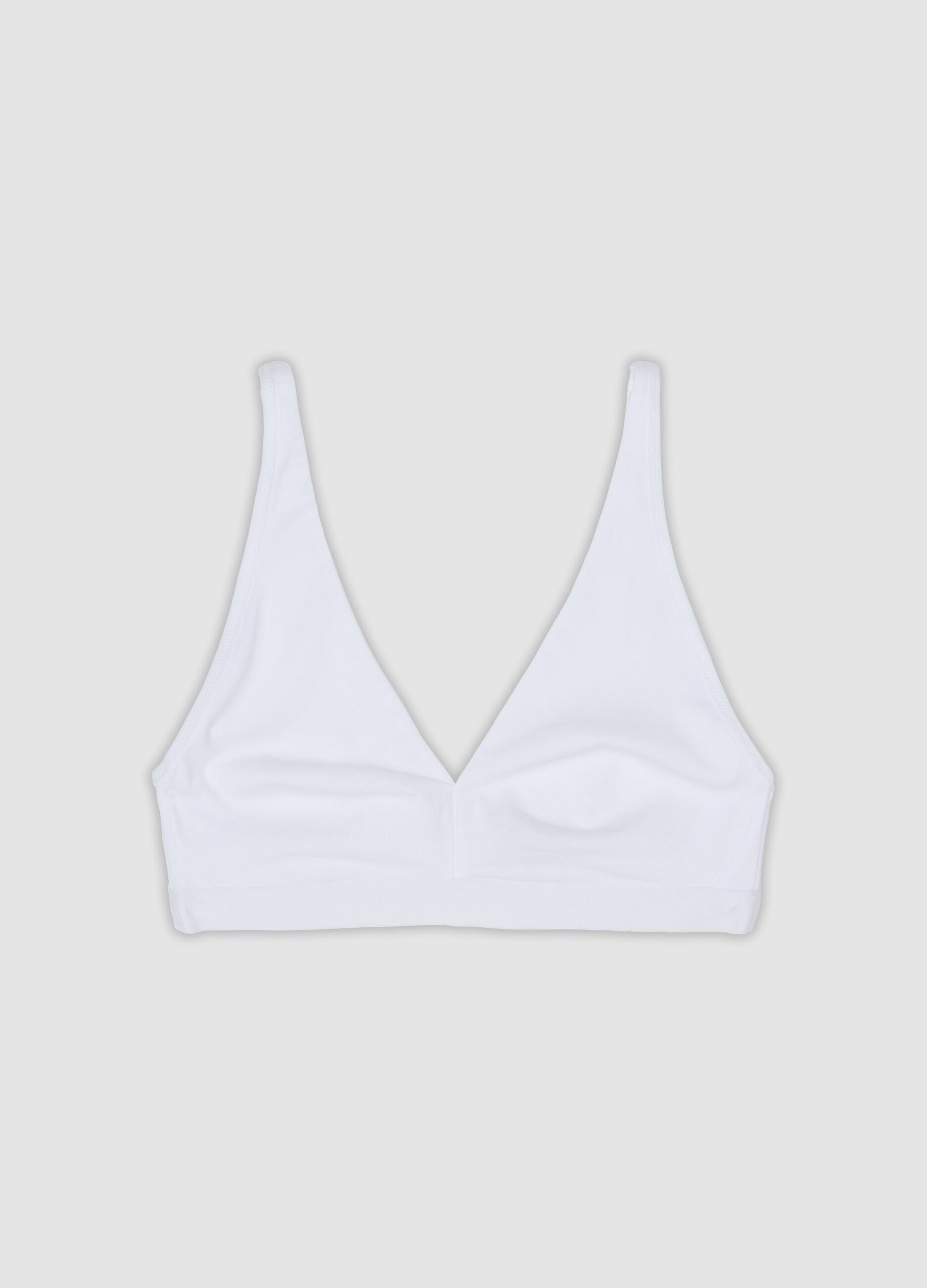 White stretch organic cotton triangle bra