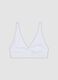 White stretch organic cotton triangle bra_0