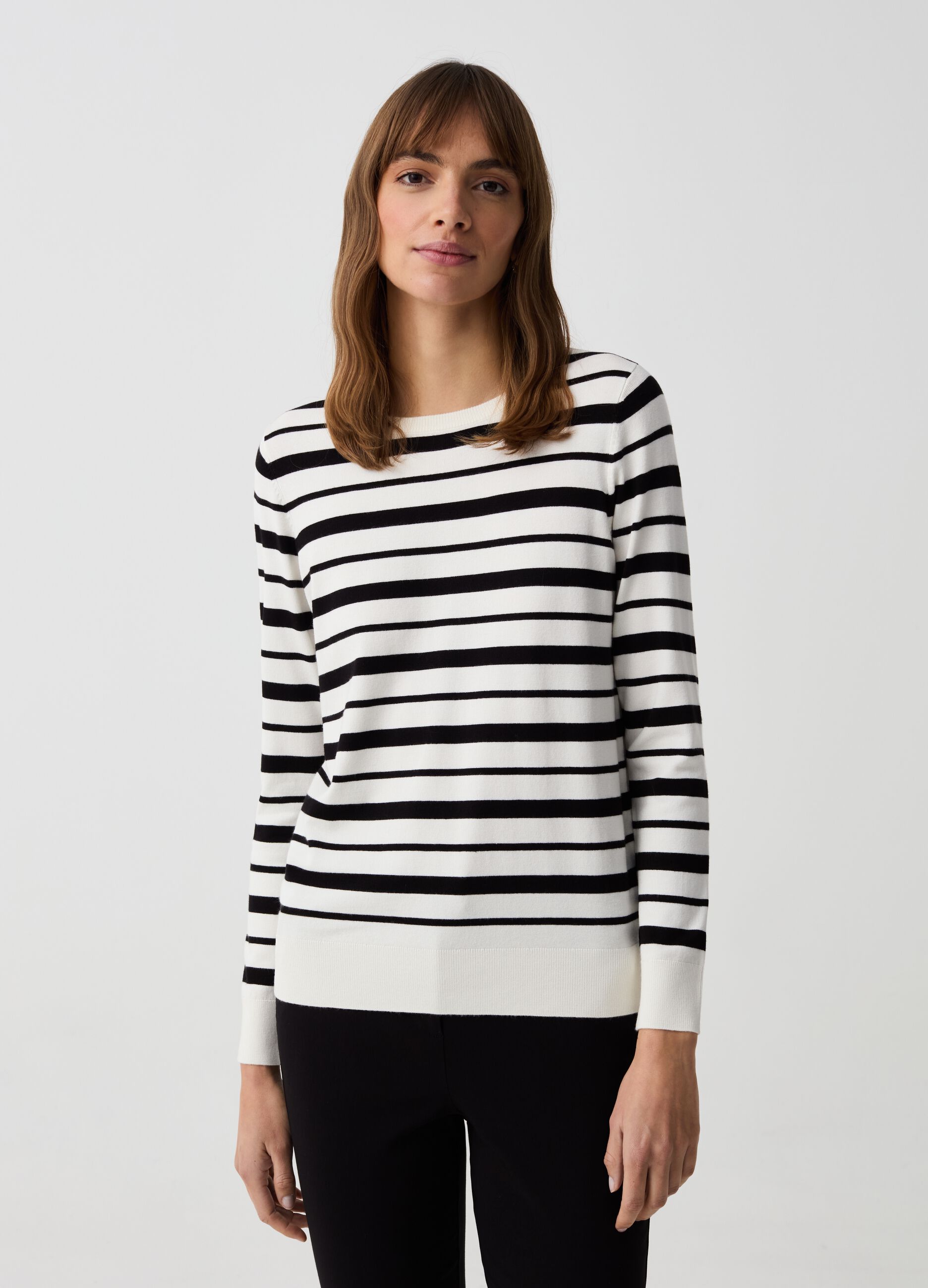 Striped top with long sleeves