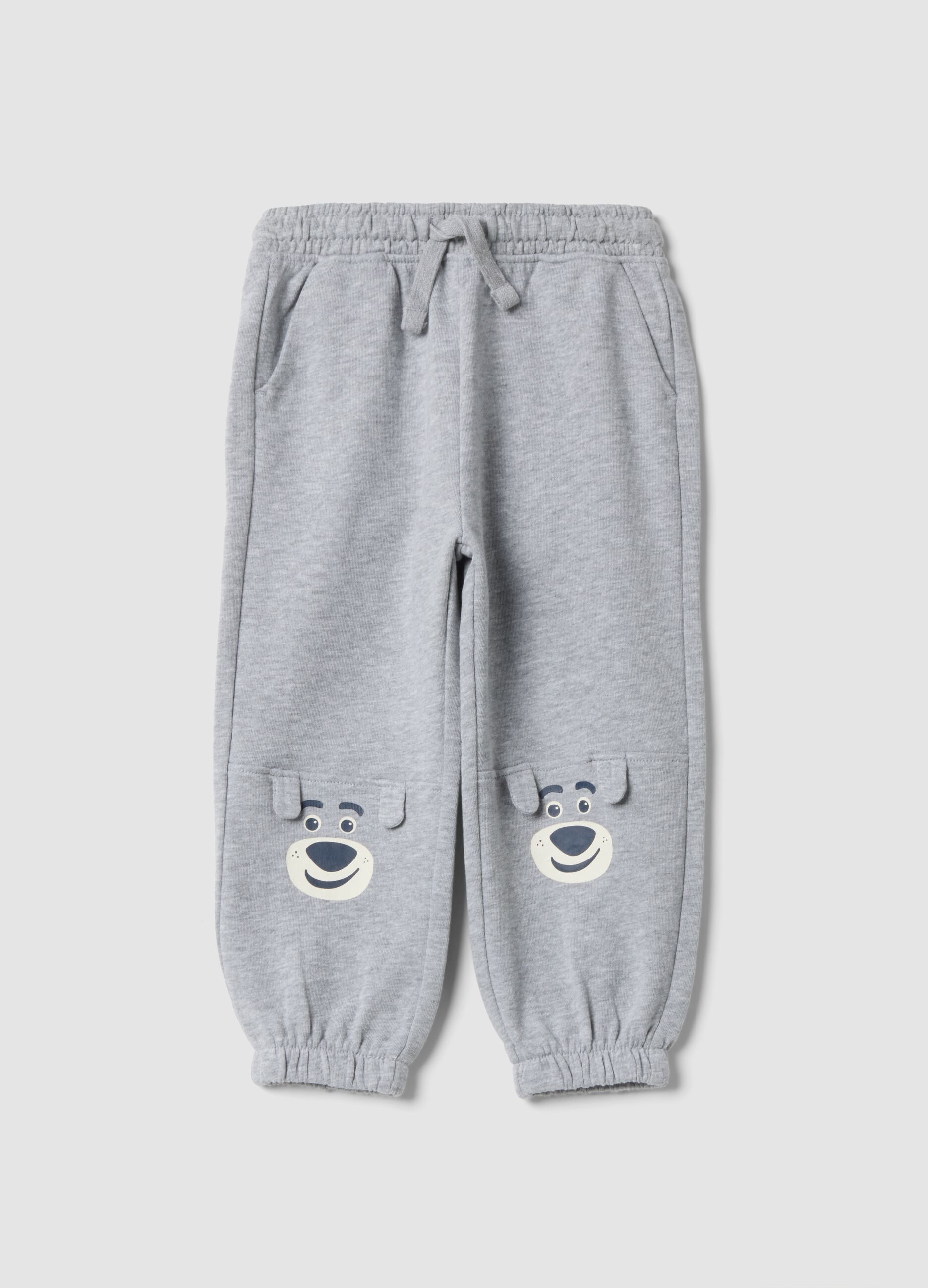 Grey cotton-viscose blend joggers