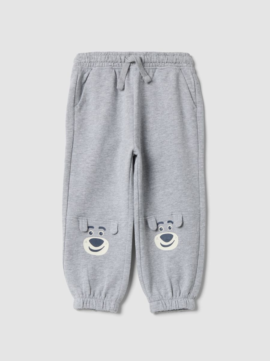 Grey cotton-viscose blend joggers_0