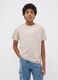 Beige pure cotton regular-fit printed T-shirt for girls_1