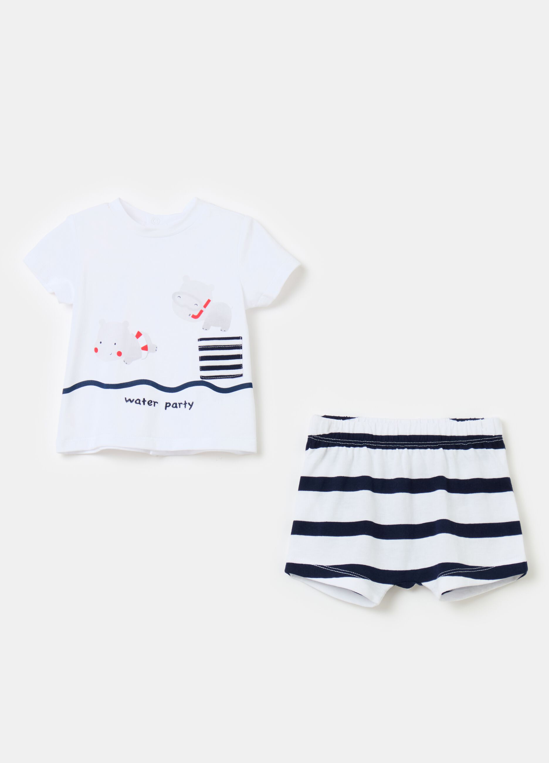 T-shirt and shorts set in organic cotton