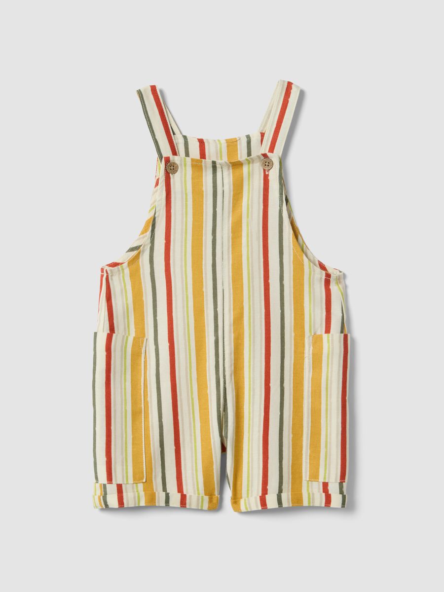Multicoloured striped viscose blend dungarees for boys with regular fit_0