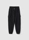 Boys' Regular Fit Black Cotton Blend Cargo Jogger Trousers_4