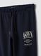 Navy cotton fleece joggers, regular fit_2
