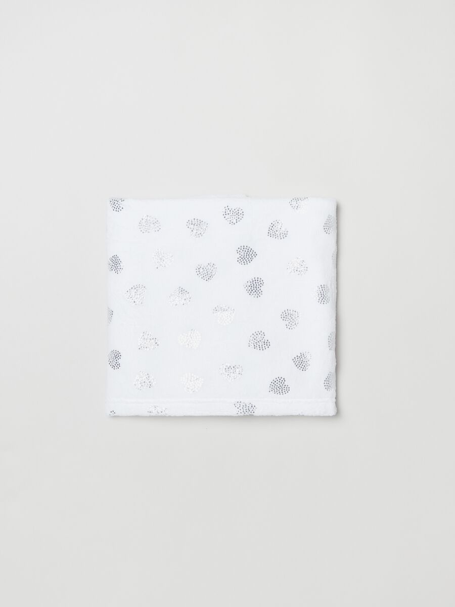 Velour blanket with hearts print_0