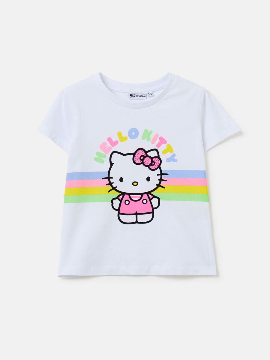 Camiseta estampado Hello Kitty con strass_0