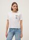 White pure cotton regular fit t-shirt with palm embroidery_0