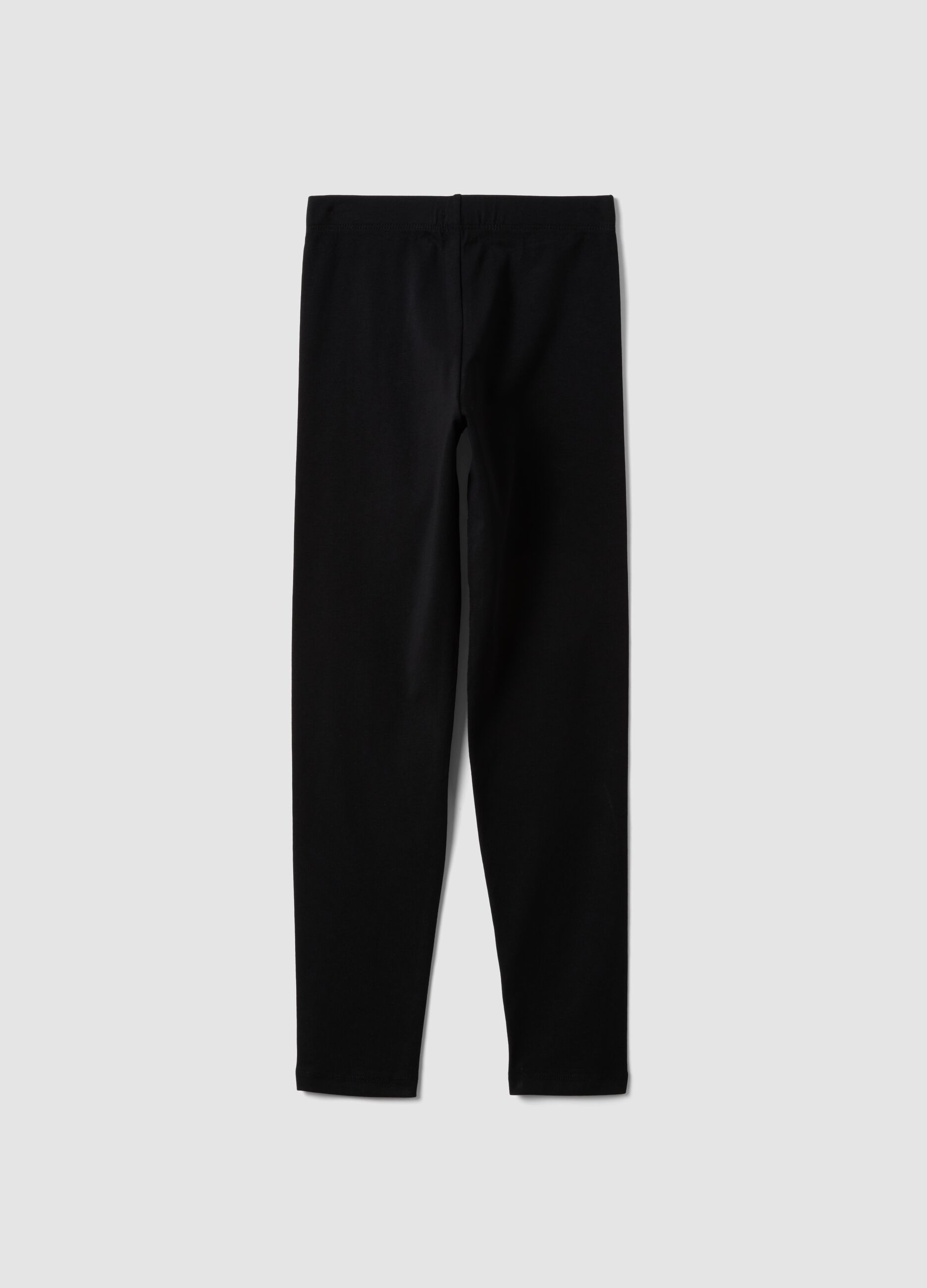 Leggings skinny neri in cotone organico elasticizzato per ragazza