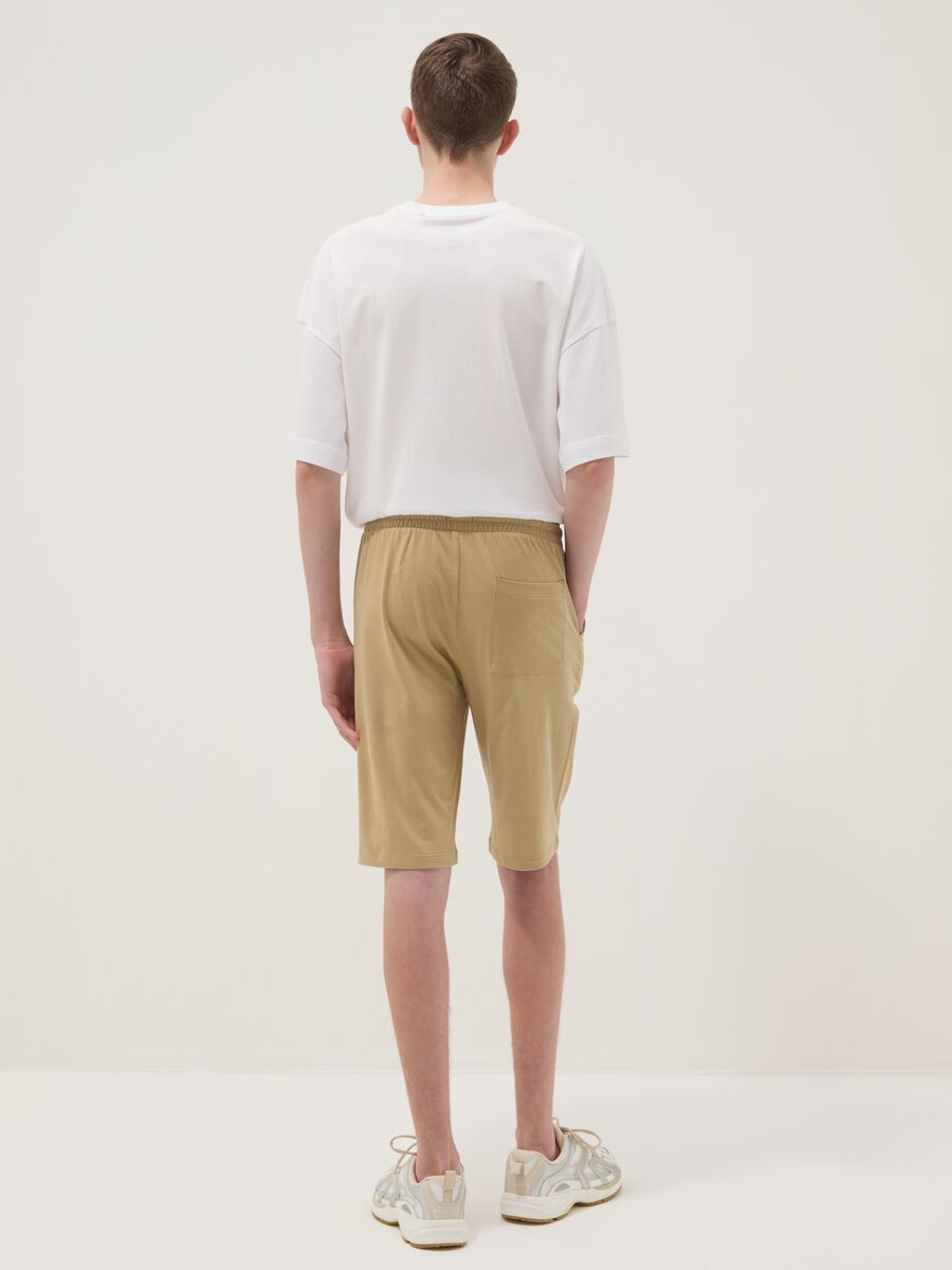Boys&rsquo; beige pure cotton regular-fit shorts_1