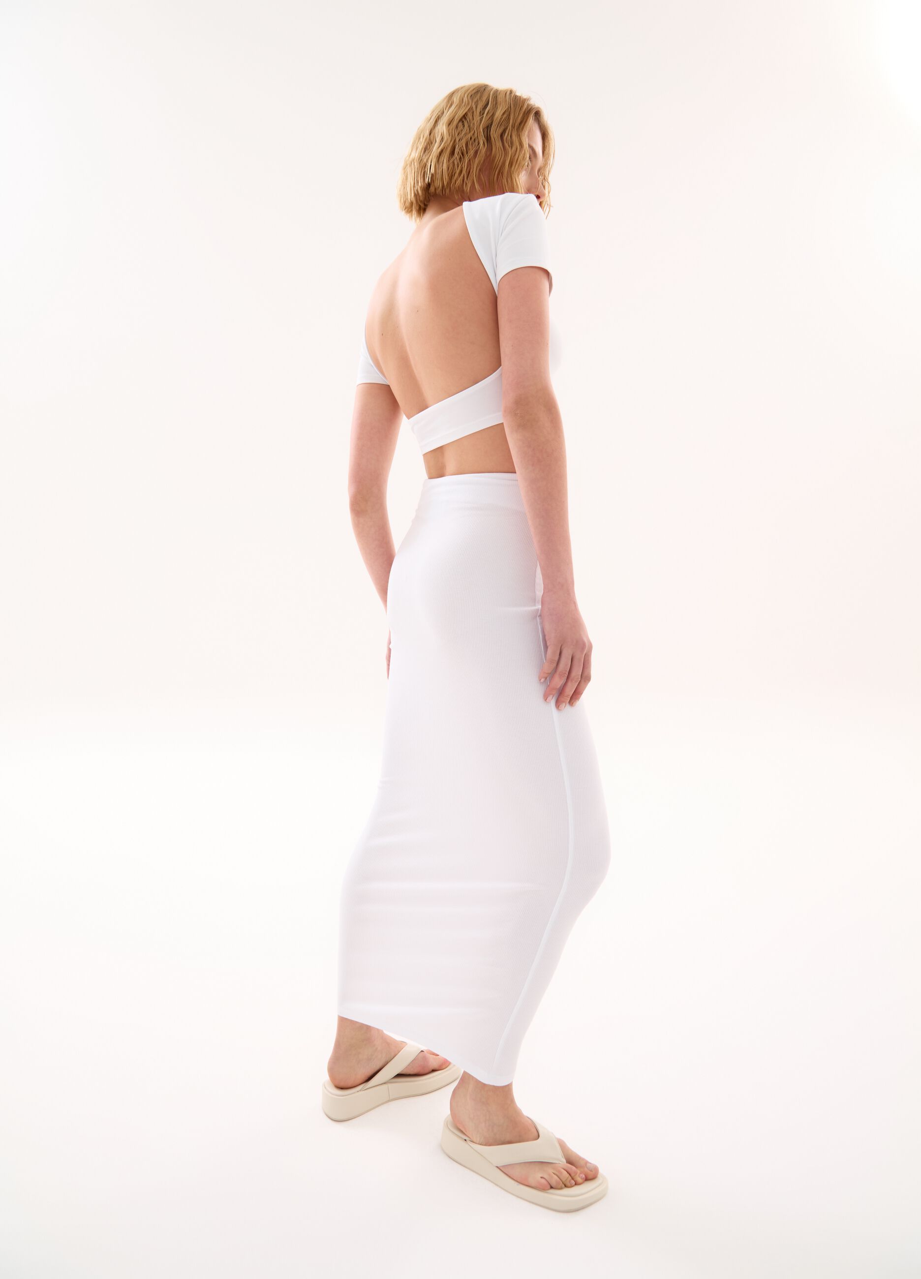 Backless Crop T-shirt White