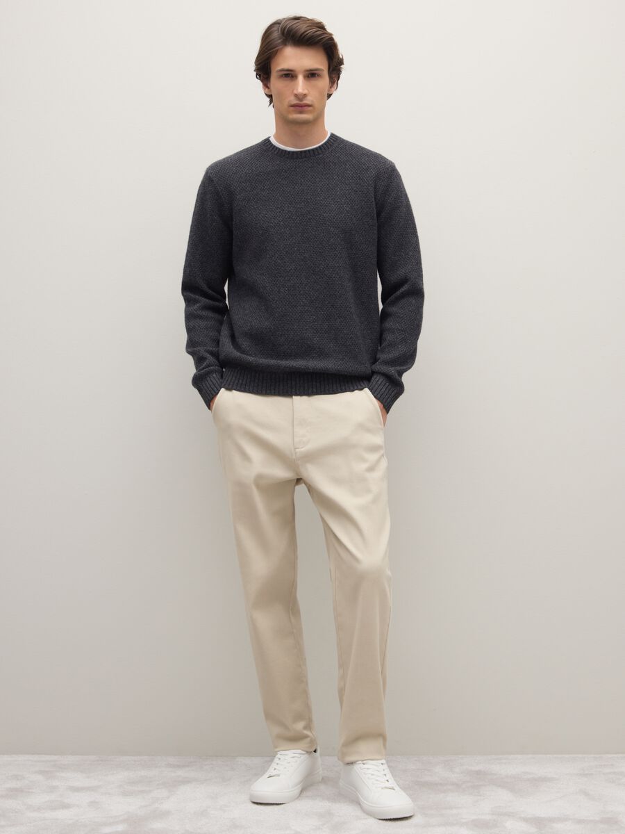 Grey Pure Wool Jumper Regular Fit_2
