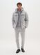 Grey padded regular fit jacket with hood_0