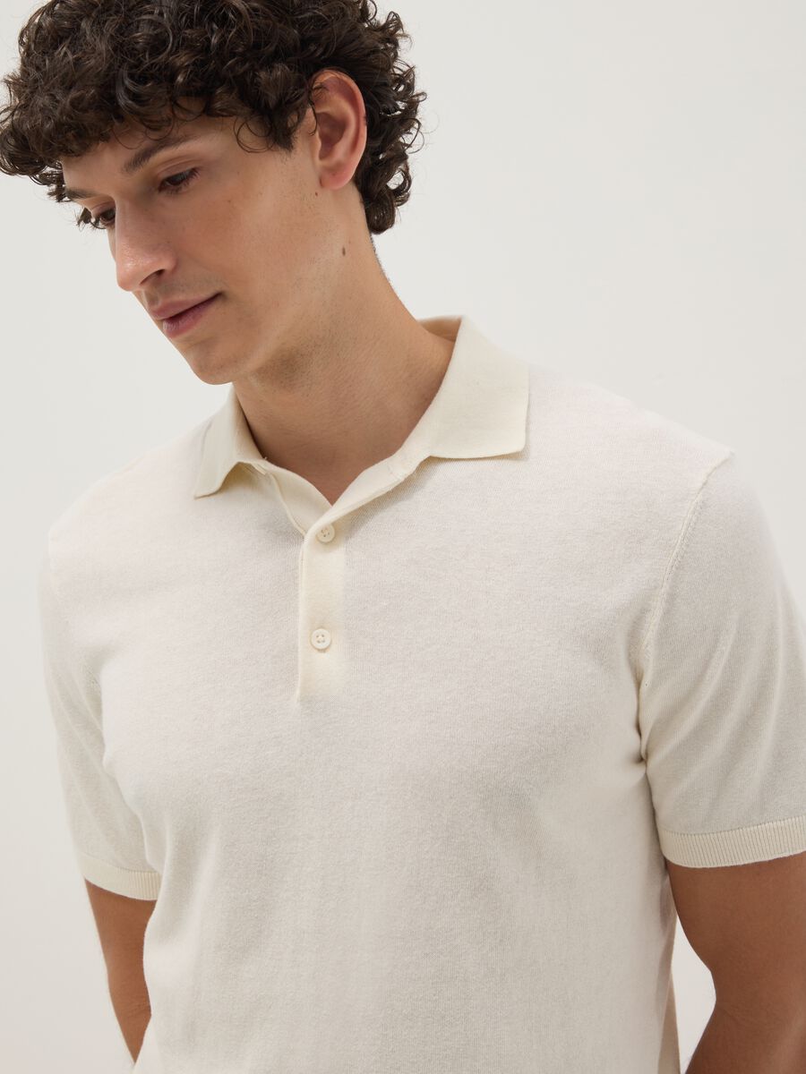 White pure cotton regular fit polo_0