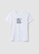 White pure organic cotton T-shirt with graphic for girls_3