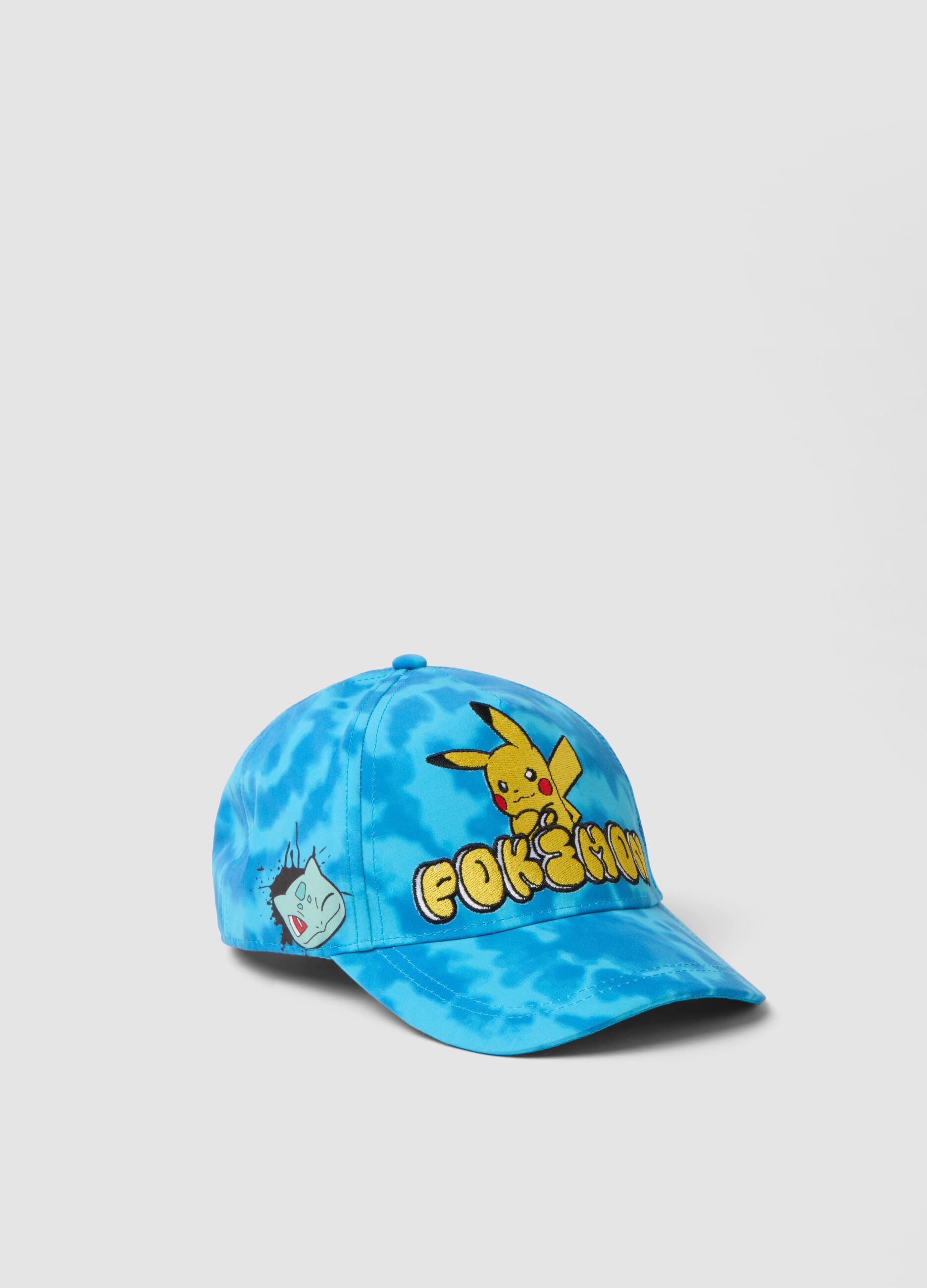 Light blue baseball cap with decorative print