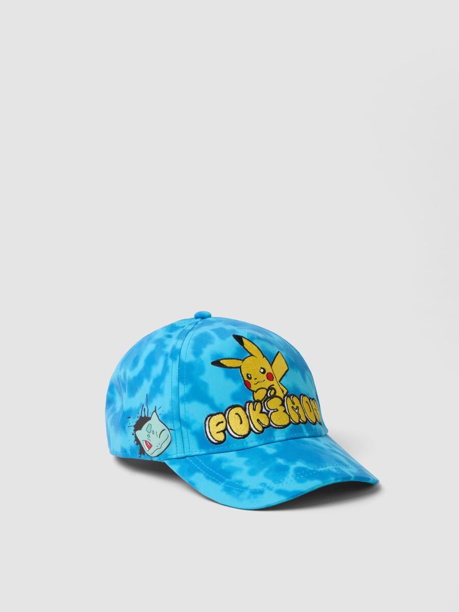 Light blue baseball cap with decorative print_0